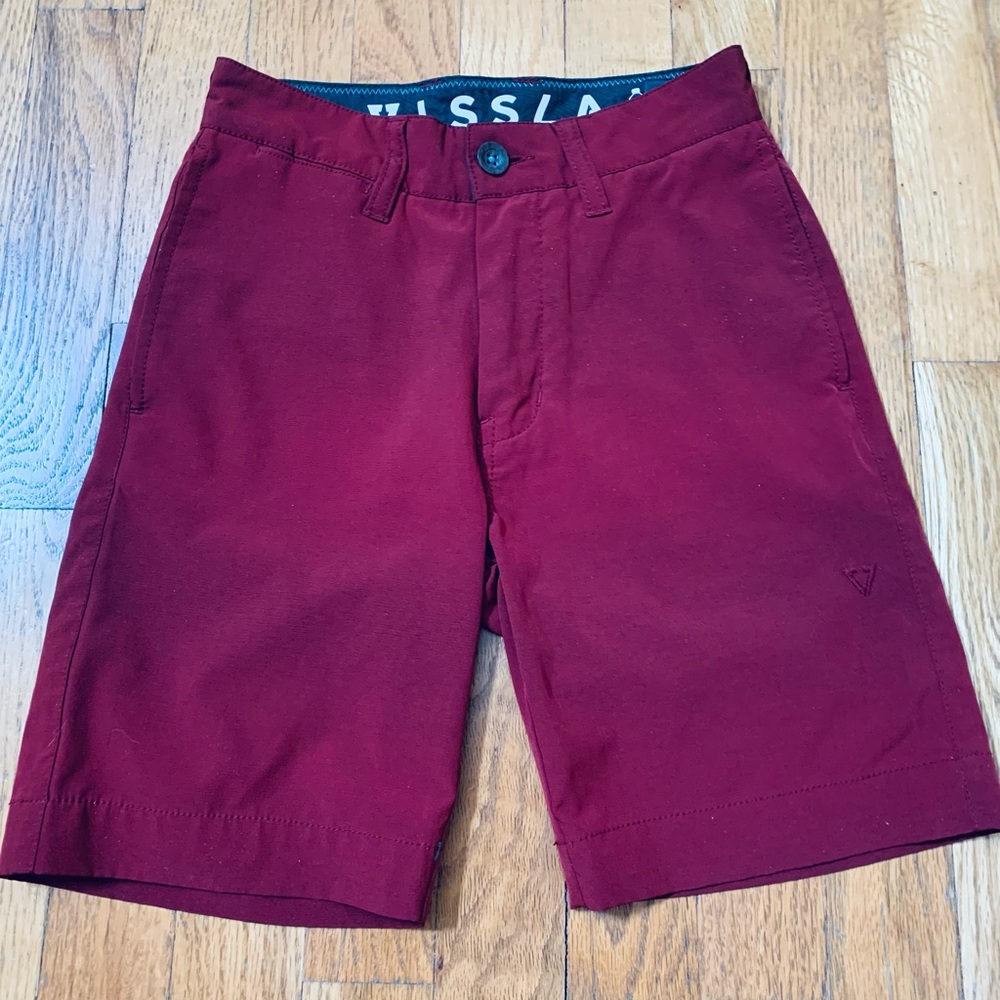 VISSLA Boys Burgundy Quick Dry Stretch Board Shorts, Size 7 (22) Excellent